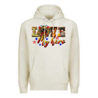 Oatmeal Heather Love My Hero Firefighter Premium Hoodie - LillyAllenDesigns