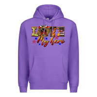 Purple Love My Hero Firefighter Premium Hoodie - LillyAllenDesigns
