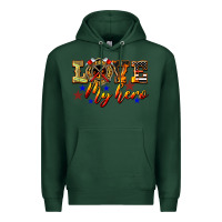 Sports Green Love My Hero Firefighter Premium Hoodie - LillyAllenDesigns