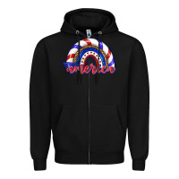 Black America rainbow Zipper Hoodie - texasbilliewilder