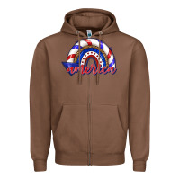 Chestnut America rainbow Zipper Hoodie - texasbilliewilder