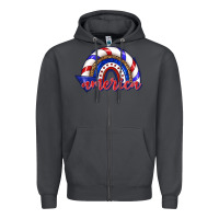 Smoke America rainbow Zipper Hoodie - texasbilliewilder