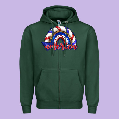 Zipper Hoodie America rainbow
