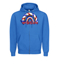 True Royal America rainbow Zipper Hoodie - texasbilliewilder
