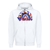 White America rainbow Zipper Hoodie - texasbilliewilder
