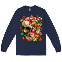 Navy sorta merry sorta scary Long Sleeve Tee - MaliasSmallBusiness
