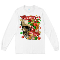 White sorta merry sorta scary Long Sleeve Tee - MaliasSmallBusiness