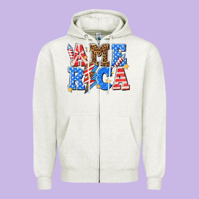 Zipper Hoodie America with lightning bolt