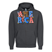 Smoke America with lightning bolt Zipper Hoodie - texasbilliewilder