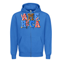 True Royal America with lightning bolt Zipper Hoodie - texasbilliewilder