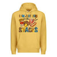 Antique Gold i am just here for the snacks Premium Hoodie - AdoDesignShop