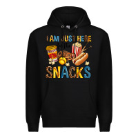 Black i am just here for the snacks Premium Hoodie - AdoDesignShop