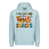 Blue Mist i am just here for the snacks Premium Hoodie - AdoDesignShop