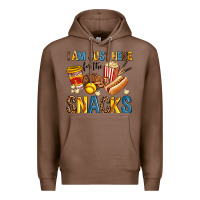 Chestnut i am just here for the snacks Premium Hoodie - AdoDesignShop