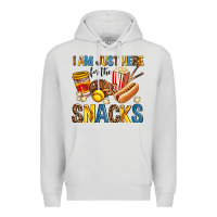 Dove Grey i am just here for the snacks Premium Hoodie - AdoDesignShop