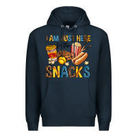 Navy i am just here for the snacks Premium Hoodie - AdoDesignShop