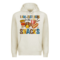 Oatmeal Heather i am just here for the snacks Premium Hoodie - AdoDesignShop