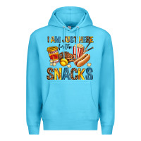 Ocean Blue i am just here for the snacks Premium Hoodie - AdoDesignShop
