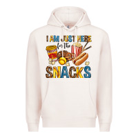 Pale Pink i am just here for the snacks Premium Hoodie - AdoDesignShop