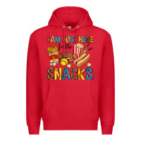 Red i am just here for the snacks Premium Hoodie - AdoDesignShop