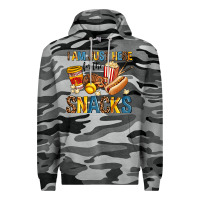 Slate Camo i am just here for the snacks Premium Hoodie - AdoDesignShop
