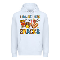 White i am just here for the snacks Premium Hoodie - AdoDesignShop