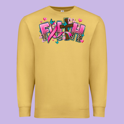 Cancer Faith Cross Premium Sweatshirt Designed By Adodesignshop