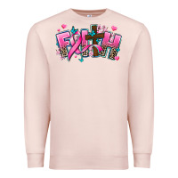 Pale Pink cancer faith cross Premium Sweatshirt - AdoDesignShop