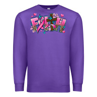 Purple cancer faith cross Premium Sweatshirt - AdoDesignShop