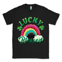 Black Lucky and blessed rainbow Classic Tee - RanaPortraitStore