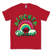 Red Lucky and blessed rainbow Classic Tee - RanaPortraitStore
