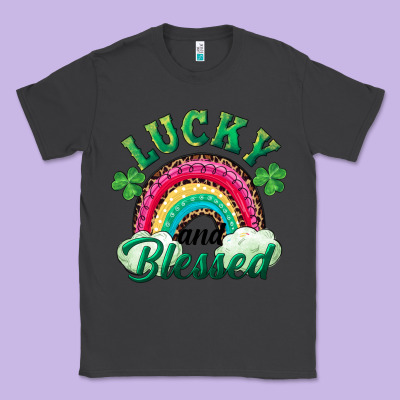 Lucky And Blessed Rainbow Classic Tee Designed By Ranaportraitstore