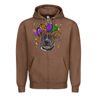 Chestnut mardi gras pitbull Zipper Hoodie - RanaPortraitStore