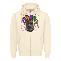 Sandshell mardi gras pitbull Zipper Hoodie - RanaPortraitStore