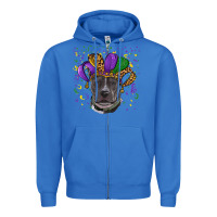 True Royal mardi gras pitbull Zipper Hoodie - RanaPortraitStore