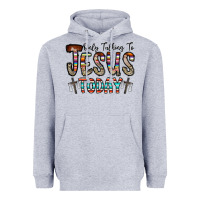 Heather Grey only talking jesus today Heavyweight Hoodie - CowhideDigitalArt