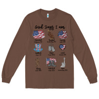 Chestnut god says i am Long Sleeve Tee - MaliasSmallBusiness