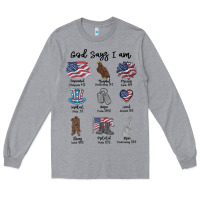 Heather Grey god says i am Long Sleeve Tee - MaliasSmallBusiness