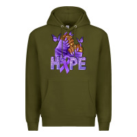 Army Green hope lavender ribbon all cancers Premium Hoodie - NancyCooperArtShop