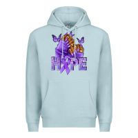 Blue Mist hope lavender ribbon all cancers Premium Hoodie - NancyCooperArtShop