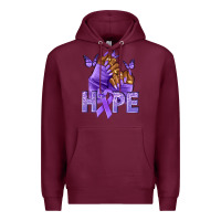 Burgundy hope lavender ribbon all cancers Premium Hoodie - NancyCooperArtShop