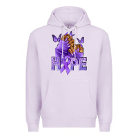Lilac hope lavender ribbon all cancers Premium Hoodie - NancyCooperArtShop