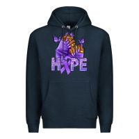 Navy hope lavender ribbon all cancers Premium Hoodie - NancyCooperArtShop