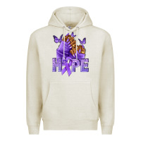 Oatmeal Heather hope lavender ribbon all cancers Premium Hoodie - NancyCooperArtShop