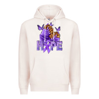Pale Pink hope lavender ribbon all cancers Premium Hoodie - NancyCooperArtShop