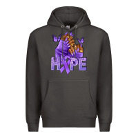Smoke hope lavender ribbon all cancers Premium Hoodie - NancyCooperArtShop