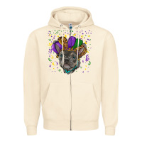 Sandshell mardi gras french bulldog Zipper Hoodie - RanaPortraitStore