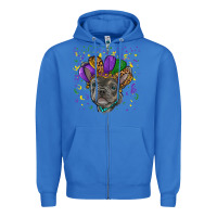True Royal mardi gras french bulldog Zipper Hoodie - RanaPortraitStore