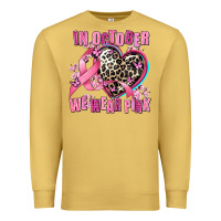 Antique Gold western leopard  in october we wear pink heart Premium Sweatshirt - AdoDesignShop