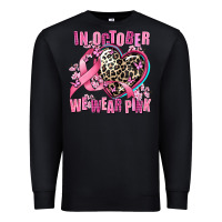 Black western leopard  in october we wear pink heart Premium Sweatshirt - AdoDesignShop